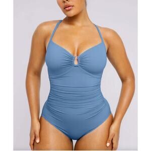 NWT ShapeLLX Smart Sculpt™ U-Ring Cut Out Shaping Swimsuit Sz XXL